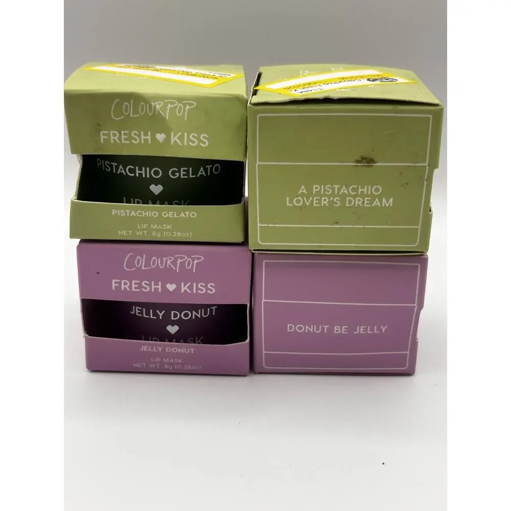 ColourPop Fresh Kiss Lip Mask Jelly Donut & Pistachio Gelato Lot Of 4 Imperfect